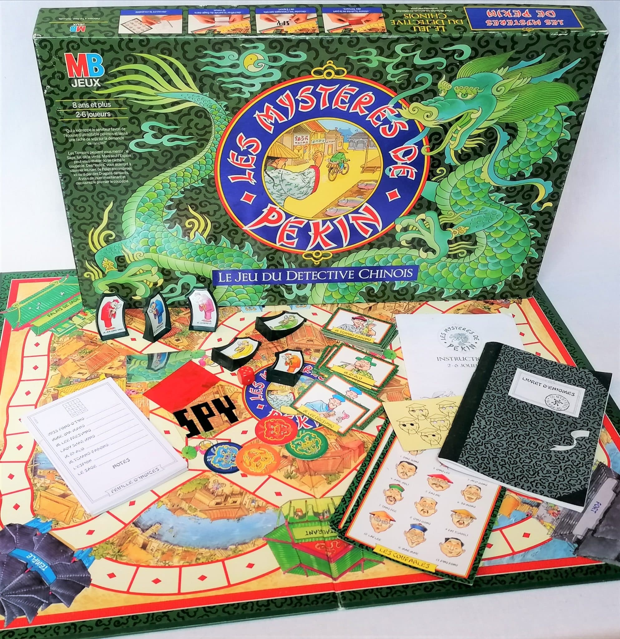 Les mystères de PEKIN - jeu de société MB 1989 - pièces de