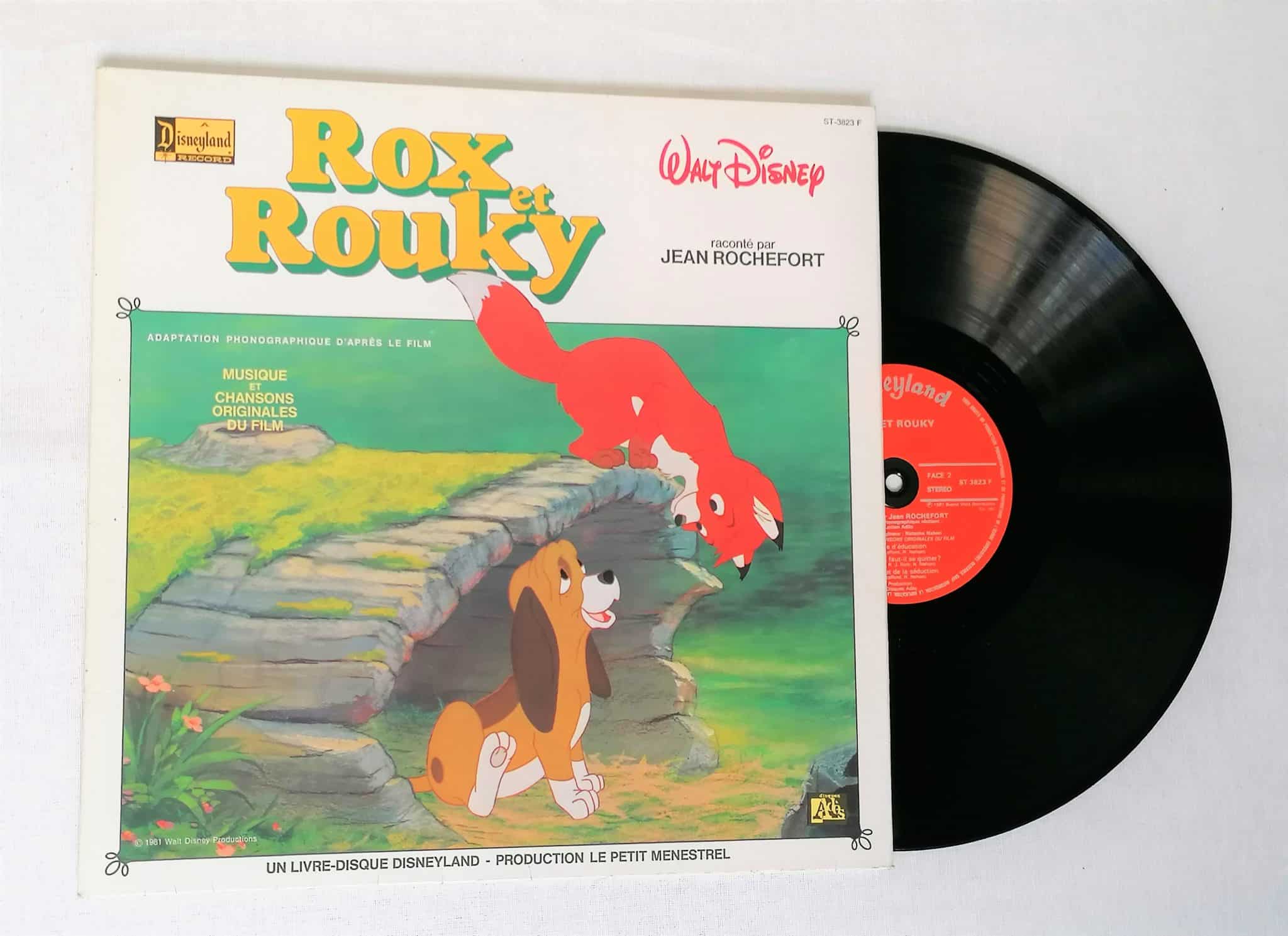 Livre disque vinyle Rox et Rouky - Walt Disney Productions - Label Emmaüs