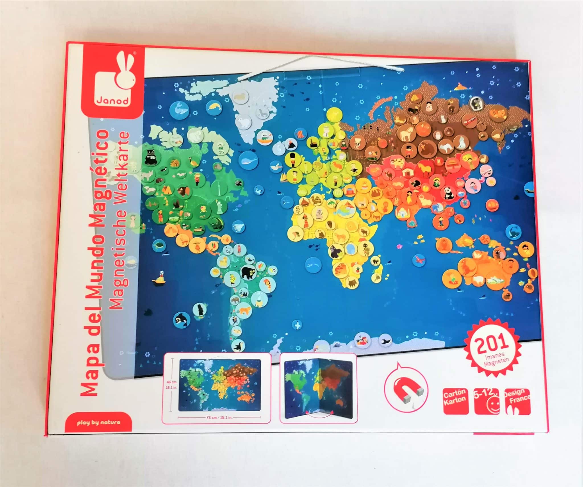 Janod - Carte du Monde magnétique - à partir de 7 ans - Sebio