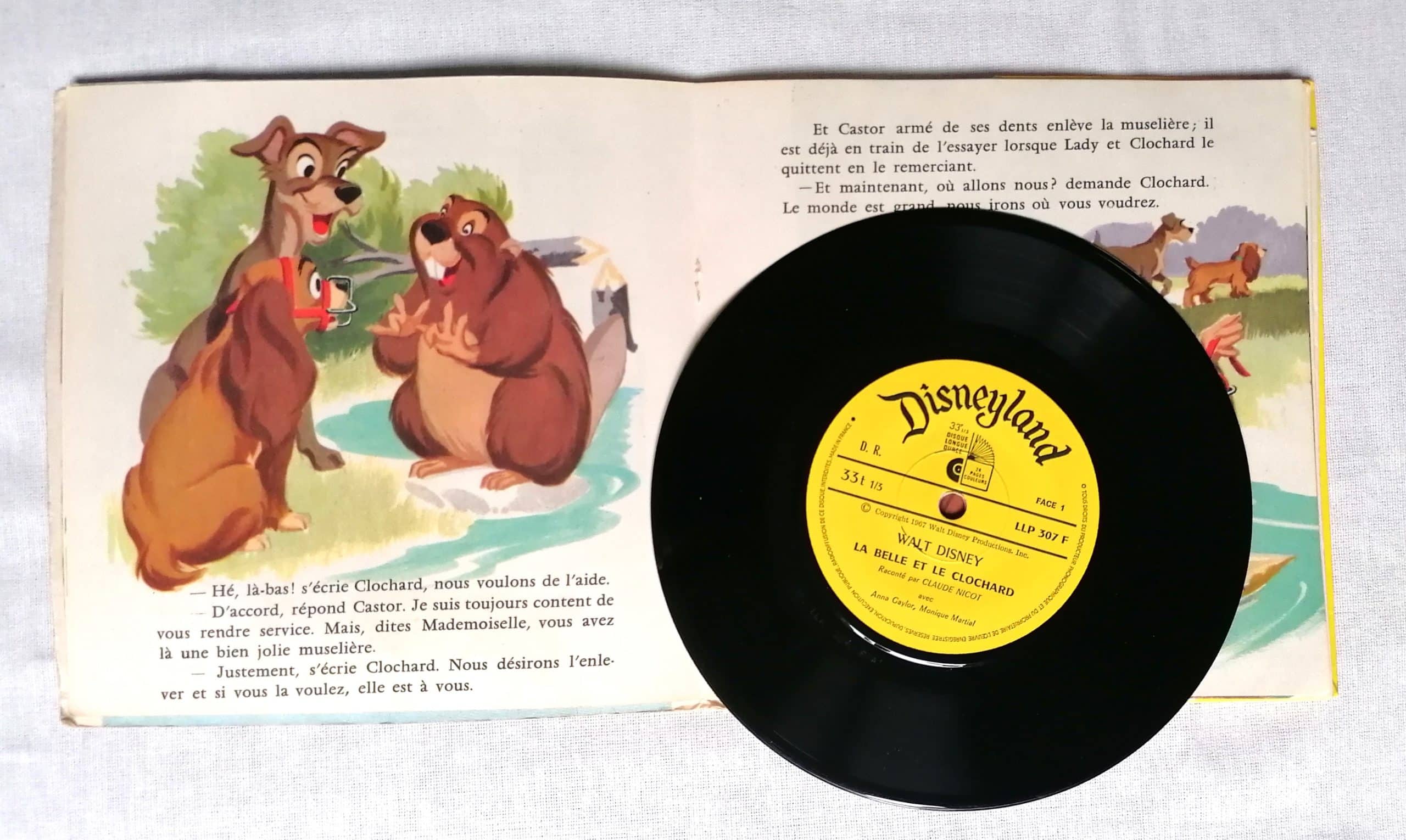 Disney Livre-disque vinyle La Belle et le Clochard - Grenier d'enfance