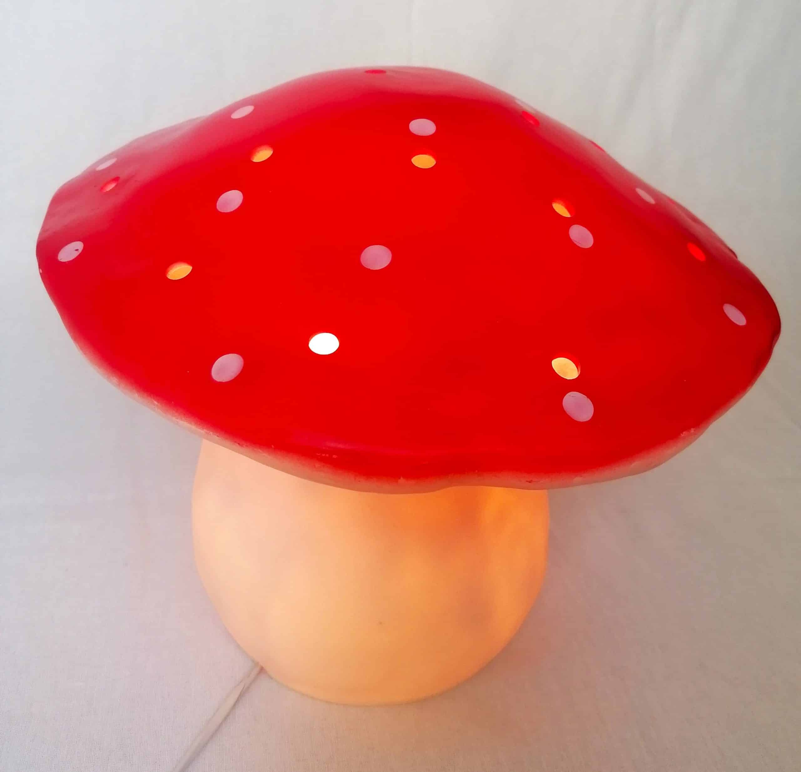 Lampe grand champignon rouge